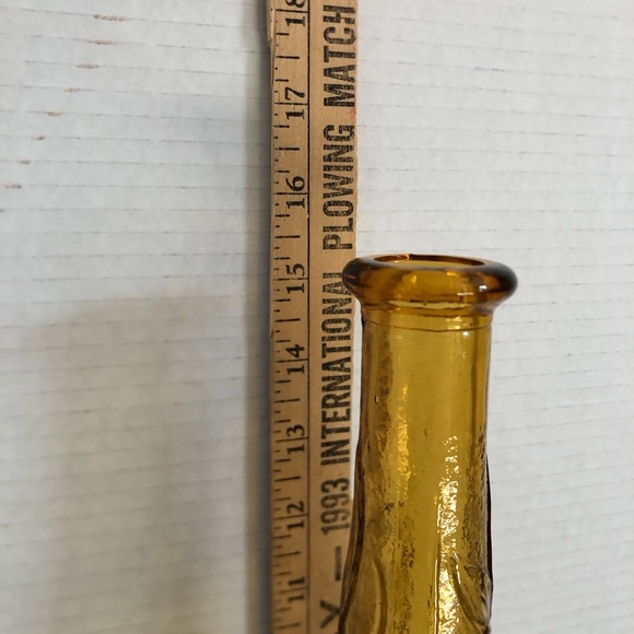 Vtg Amber Empoli Bottle with Fruit Design - Picture 5 of 9